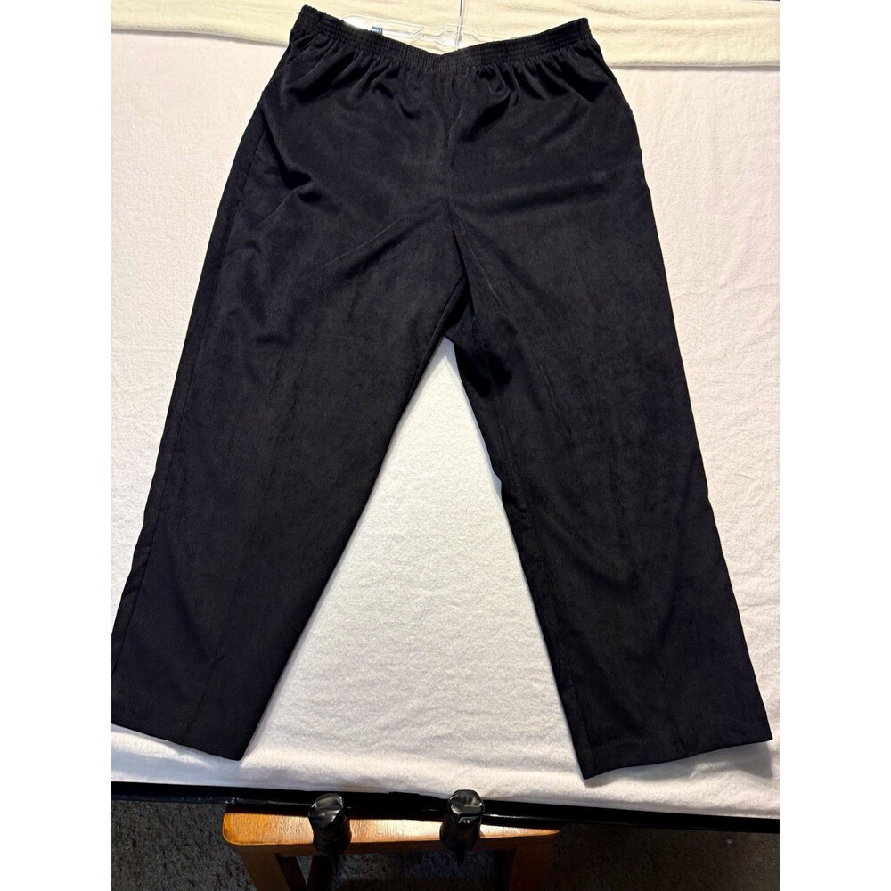 Alfred Dunner Classic Fit Pants Women’s 18 Black Pull On Elastic Waist Stretch